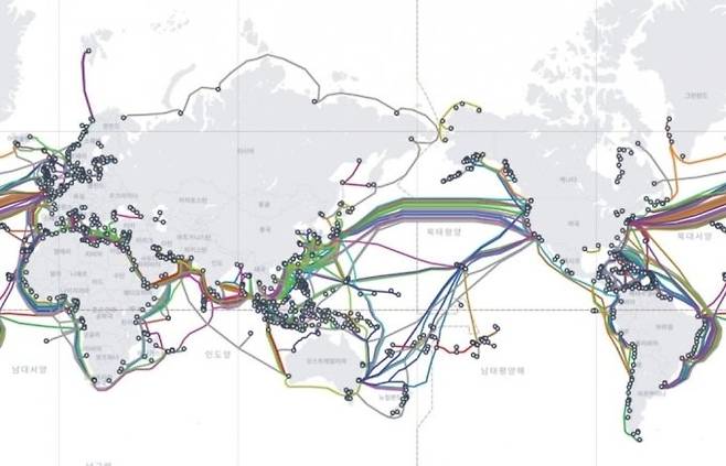 세계 해저광케이블 지도