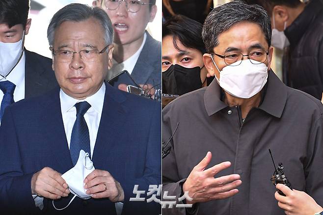박영수 전 특별검사·'50억 클럽' 의혹을 받고 있는 곽상도 전 국민의힘 의원. 류영주 기자