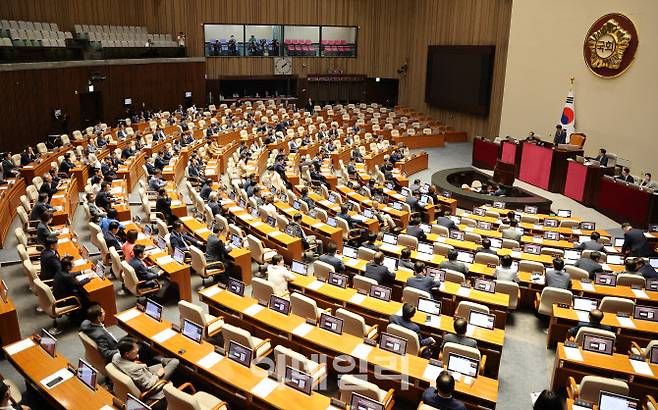 지난달 27일 서울 여의도 국회에서 본회의가 열리고 있다. (사진=이데일리 방인권 기자)