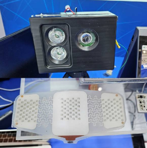 한국광기술원의 마이크로LED 기반 3D 인식 센서와 피부 진단 패치 [사진=정구민]