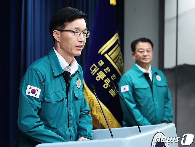 신임 산업통상자원부 장관 후보자로 지명된 방문규 국무조정실장이 22일 용산 대통령실 청사에서 열린 인선안 발표 기자회견에서 소감을 밝히고 있다. 2023.8.22/뉴스1 ⓒ News1 오대일 기자