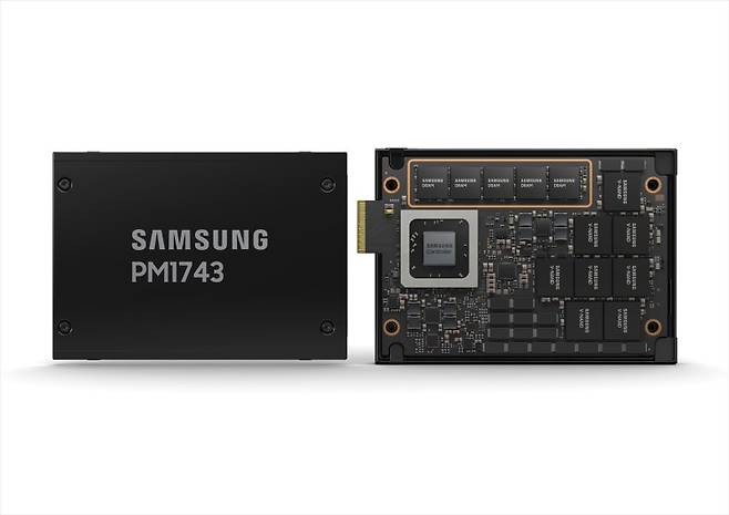 삼성전자의 PCIe 5.0 기반 서버용 고성능 솔리드스테이트드라이브(SSD) ‘PM1743’ 이미지. 삼성전자 제공