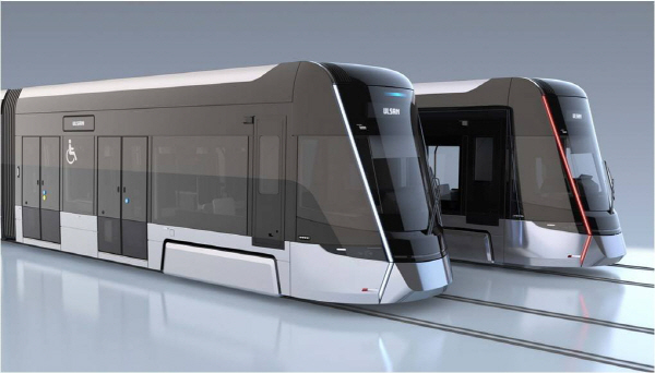 울산시가 2021년 공개한 수소전기트램 디자인. 울산시 제공