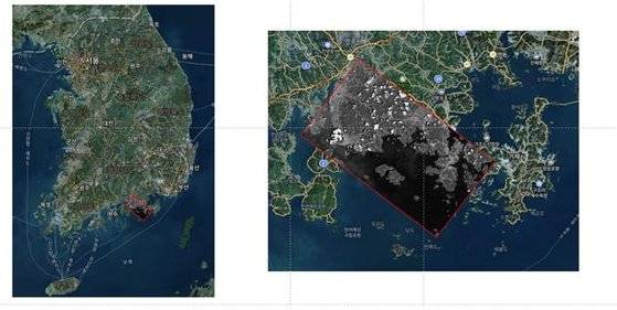 KSAT3U가 촬영한 사진을 지도와 겹쳐놓은 모습. 사진 카이로스페이스