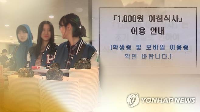 '1,000원' 아침밥…"든든해요"(CG) [연합뉴스TV 제공]