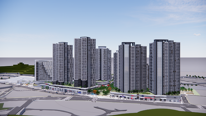 서울시 구로구 오류동 서울 럭비 전용 경기장 부지 개발 사업지 투시도. [사진 제공 = 서해종합건설]