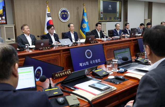 윤석열 대통령이 29일 서울 용산 대통령실 청사에서 국무회의를 주재하고 있다./연합뉴스