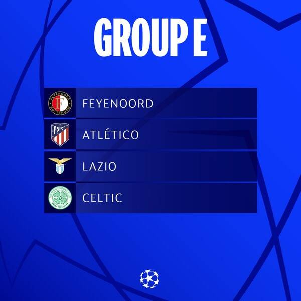 셀틱 FC가 속한 E조. 사진┃UEFA