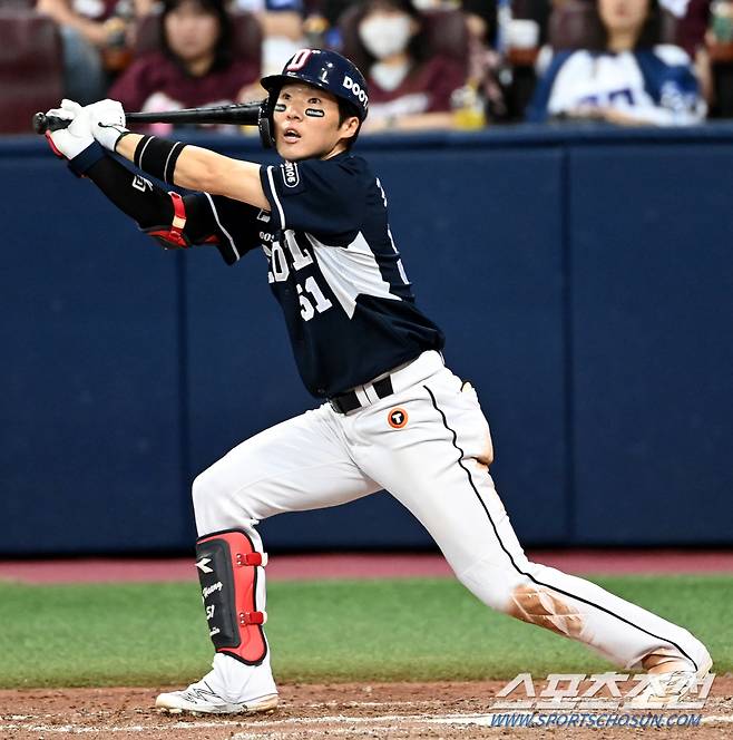 2023 KBO 리그 두산 베어스와 키움 히어로즈의 경기가 24일 고척스카이돔에서 열렸다. 두산 조수행. 고척=허상욱 기자wook@sportschosun.com/2023.08.24/