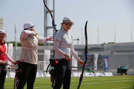 ‘현대자동차 정몽구배 한국양궁대회 2023’ 여자부 예선에서 1위를 차지한 정다소미 선수 [대한양궁협회 제공]