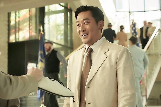 '1947 보스톤'에서 마라톤 영웅 손기정을 연기한 하정우. 사진제공=롯데엔터테인먼트