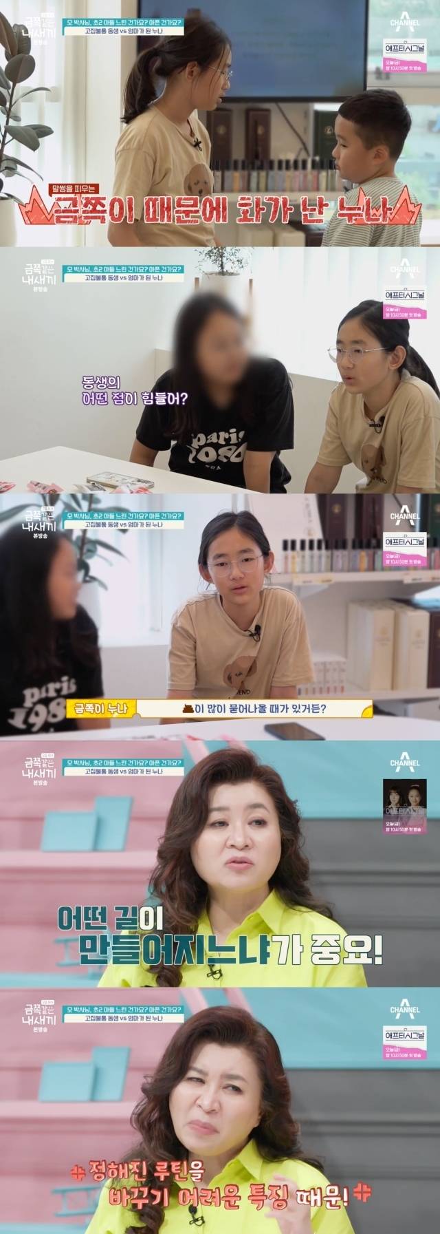 금쪽이의 대변 처리까지 도와준다는 누나 / 채널A '요즘 육아 금쪽같은 내 새끼' 방송 캡처