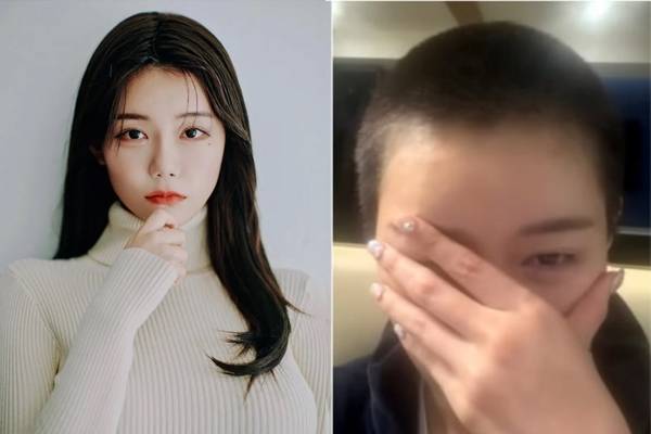 ‘빛베리’라는 예명의 인터넷방송 진행자(BJ) 천예서씨의 프로필 사진. 오른쪽 사진은 남편에게서 폭행을 당하고 머리카락을 잘렸다고 주장하며 공개한 사진. 인스타그램, JTBC 방송 화면 캡처