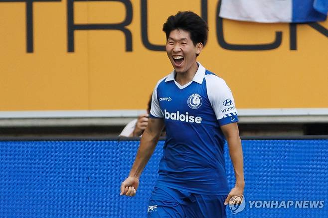 3일 경기에서 골을 넣고 기뻐하는 홍현석 [AFP=연합뉴스]