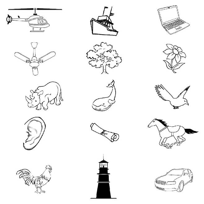 싱가포르 2015년 총선에서 사용 허가를 받은 다양한 후보자들의 심볼들.