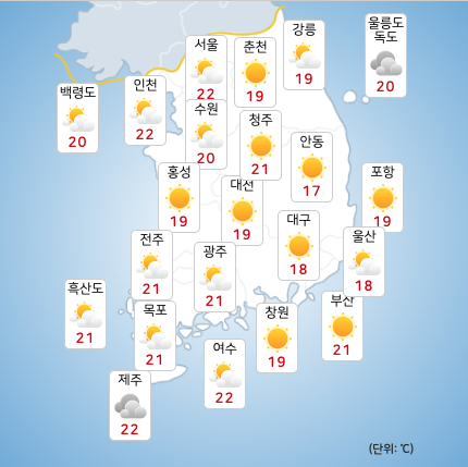 ⓒ기상청: 내일(10일) 오후 전국날씨