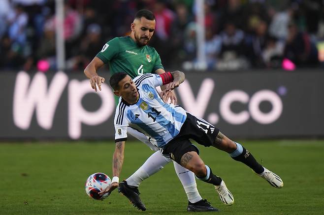 이날 주장 완장을 차고 2도움을 올린 앙헬 디 마리아. 라파스|AP 연합뉴스