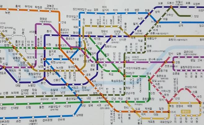 서울지하철 1990년대 노선도. /서울시