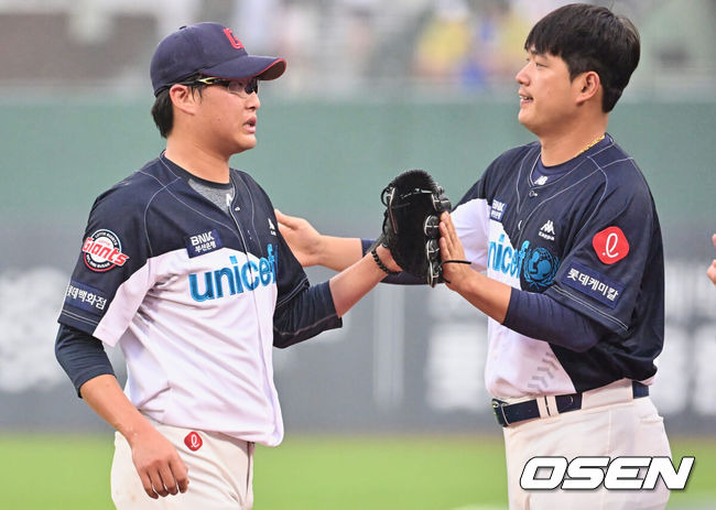 [OSEN=이석우 기자] 롯데 박세웅, 나균안. 2023.07.08 / foto0307@osen.co.kr