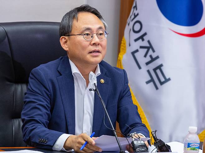 고기동 행정안전부 차관이 28일 오전 서울 종로구 정부서울청사에서 열린 '이상 동기 범죄(일명 '묻지마 범죄') 대응 관련 회의에 참석해 발언하고 있다. ⓒ연합뉴스