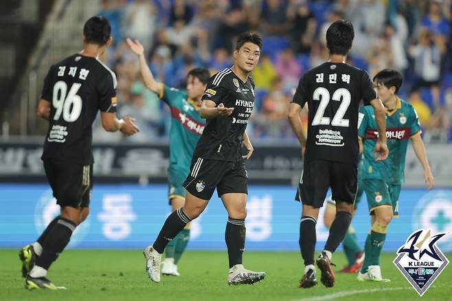 득점 부문 단독 선두에 오른 울산 현대의 주민규(한국프로축구연맹 제공)