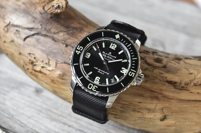 스와치그룹 산하 하이엔드 브랜드인 블랑팡(BlancPain)의 대표적인 모델인 피프티패덤즈(Fifty Fathoms) 다이버시계. 스와치그룹 제공