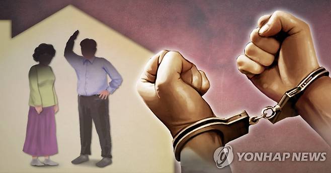 가정폭력 현행범 즉시 체포(PG) [이태호 제작] 사진합성·일러스트