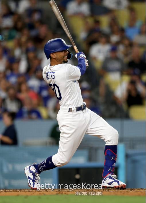 키가 작지만 올해 몸무게를 늘려 40홈런 정복에 도전 중인 무키 베츠. 게티이미지