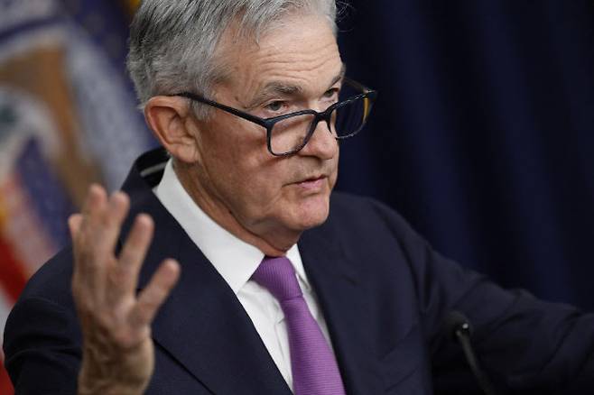 제롬 파월 연방준비제도 의장이 20일(현지시간) 9월 FOMC회의를 마치고 기자회견을 하고 있다. (사진=AFP)