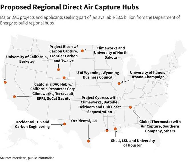 미국내 DAC 허브 건설 후보지 현황 / 출처= Reuters