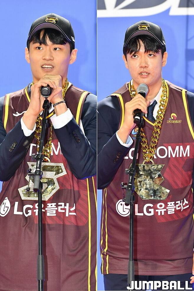▲ LG 신인 유기상과 이강현(사진 오른쪽)