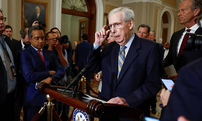 미치 매코널 공화당 상원 원내대표. 로이터연합뉴스