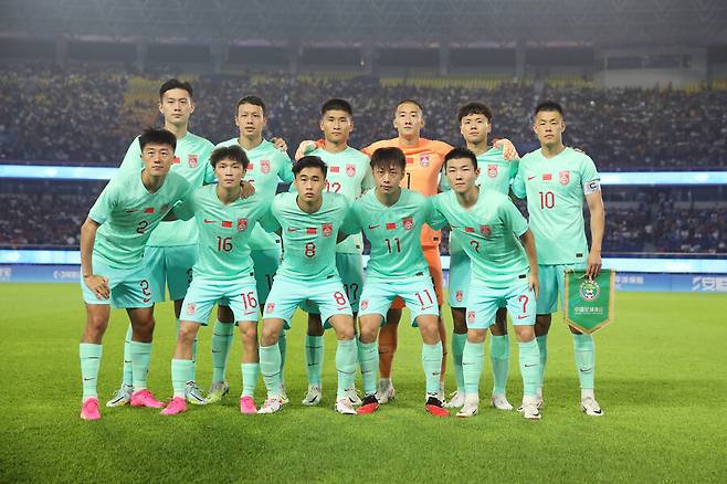 ▲ 미얀마와 조별리그 2차전에 나선 중국 남자축구 대표팀 ⓒ항저우 아시안게임