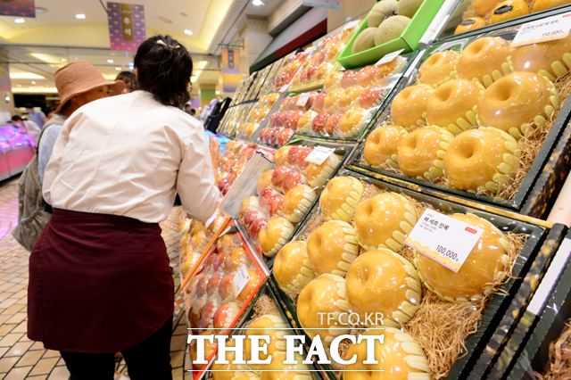 한국농수산식품유통공사(at)는 22일 전국 16개 전통시장과 34개 대형유통업체를 대상으로 추석 성수품 28개 품목의 가격 조사 결과, 올추석 차례상 평균 차림 비용은 30만 4434원으로 나타났다./더팩트DB