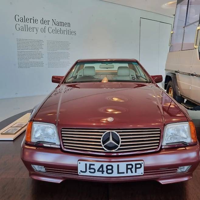 [슈투트가르트(독일)=뉴시스]다이애나 비가 사랑했던 벤츠 500 SL.(사진=안경무 기자) 2023.9.19 photo@newsis.com *재판매 및 DB 금지