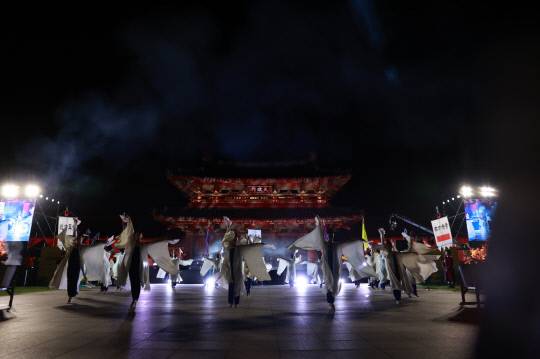 대백제전 개막식 고천무 공연 모습. 사진=부여군 제공