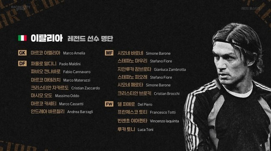 The Italian squad for the legends match [RACING CITY GROUP KOREA]