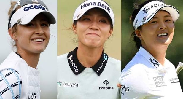 국내에서 열리는 유일한 LPGA투어인 BMW 레이디스 챔피언십에 참가하는 넬리 코르다-리디아 고-고진영(왼쪽부터). 사진제공 | LPGA투어