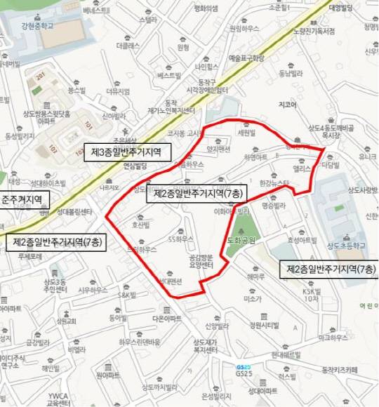 모아타운 대상지로 선정된 상도동 일대. 서울시 제공.