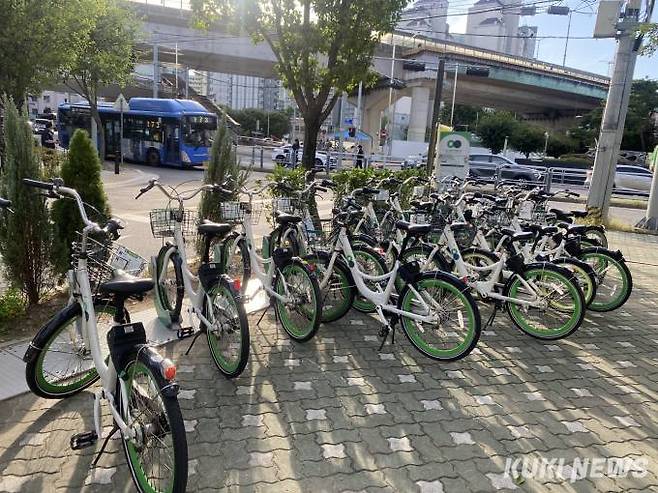 서울 월곡동에 위치한 따릉이 대여소.&nbsp;