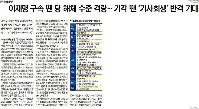 ▲ 25일자 한국일보 3면 기사.