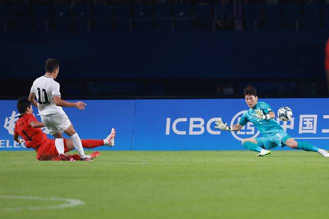 ▲ 키르기스스탄에 실점 장면 ⓒ연합뉴스