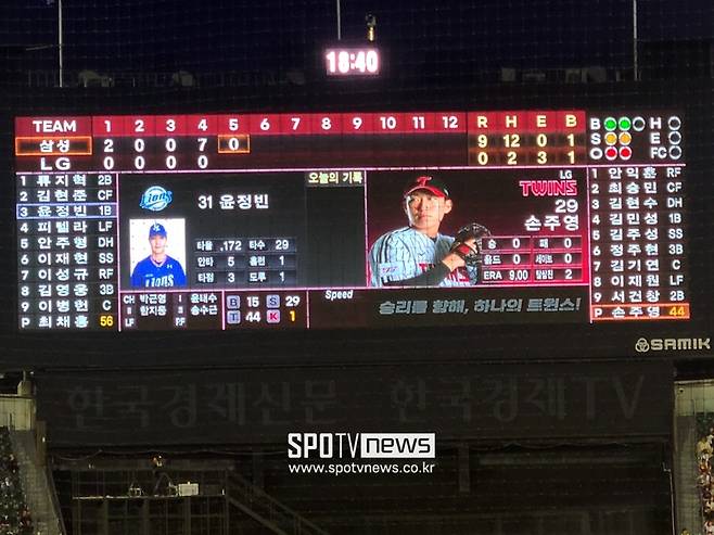 ▲ 5회초 주전 선수들을 대거 교체한 LG 트윈스 ⓒ 잠실, 김민경 기자