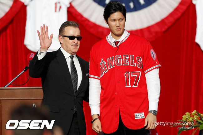 [사진] LA 에인절스 아르테 모레노 구단주, 오타니 쇼헤이. ⓒGettyimages(무단전재 및 재배포 금지)