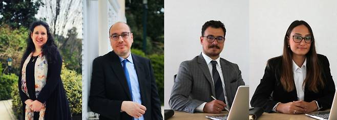 왼쪽부터 쿠루쿠크앤어소시에이츠(Kurucuk & Associates) 로펌의 자니엡 에팀 쿠루쿠크(Zeynep Atım Kurucuk)  변호사, 외즈귀르 쿠루쿠크(Ozgur Kurucuk) 변호사, 버하더 셀릭터스(Bahadır Celiktas) 변호사, 이픽 디마이러(Ipek Demirer) 변호사. /사진제공=쿠루쿠크앤어소시에이츠 로펌