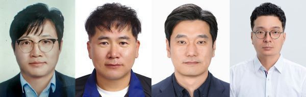 (왼쪽부터) 김정호 전략부문 개발기획팀장, 이상훈 경영지원실 회계1팀장,  이승렬 운영부문 세일즈마케팅팀장, 현민우 전략부문 사업혁신팀장. [사진제공=한화호텔앤드리조트]