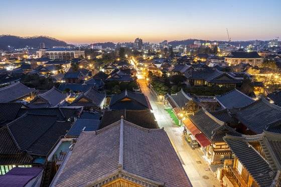 전주 한옥마을 야경. 백종현 기자