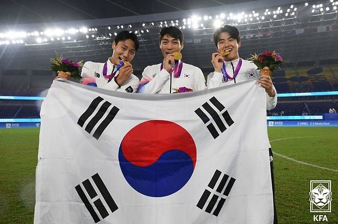 ▲ 한국 대표팀 아시안게임 우승 ⓒ대한축구협회