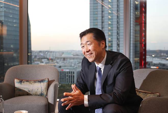 5일 서울 여의도 페어몬트 앰배서더 호텔에서 문현진 글로벌피스재단(GPF·Global Peace Foundation) 세계의장이 조선비즈와 인터뷰를 가지고 있다./채승우 객원기자