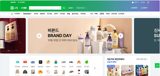 네이버쇼핑. 웹사이트 캡처